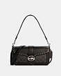 COACH®,GEORGIE SHOULDER BAG IN COLORBLOCK SIGNATURE CANVAS WITH RIVETS,Leather,Large,Silver/Graphite/Black Multi,Front View
