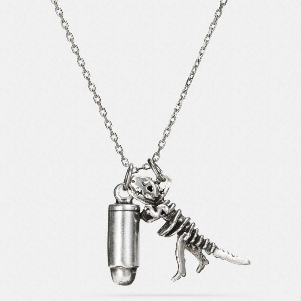 COACH®,REXY NECKLACE,n/a,Silver,Front View