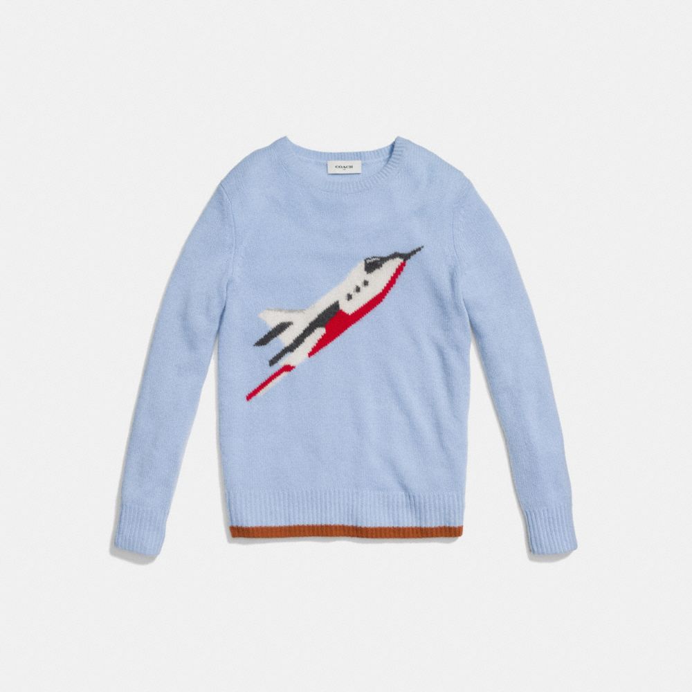 Rocketship Intarsia Crewneck Sweater