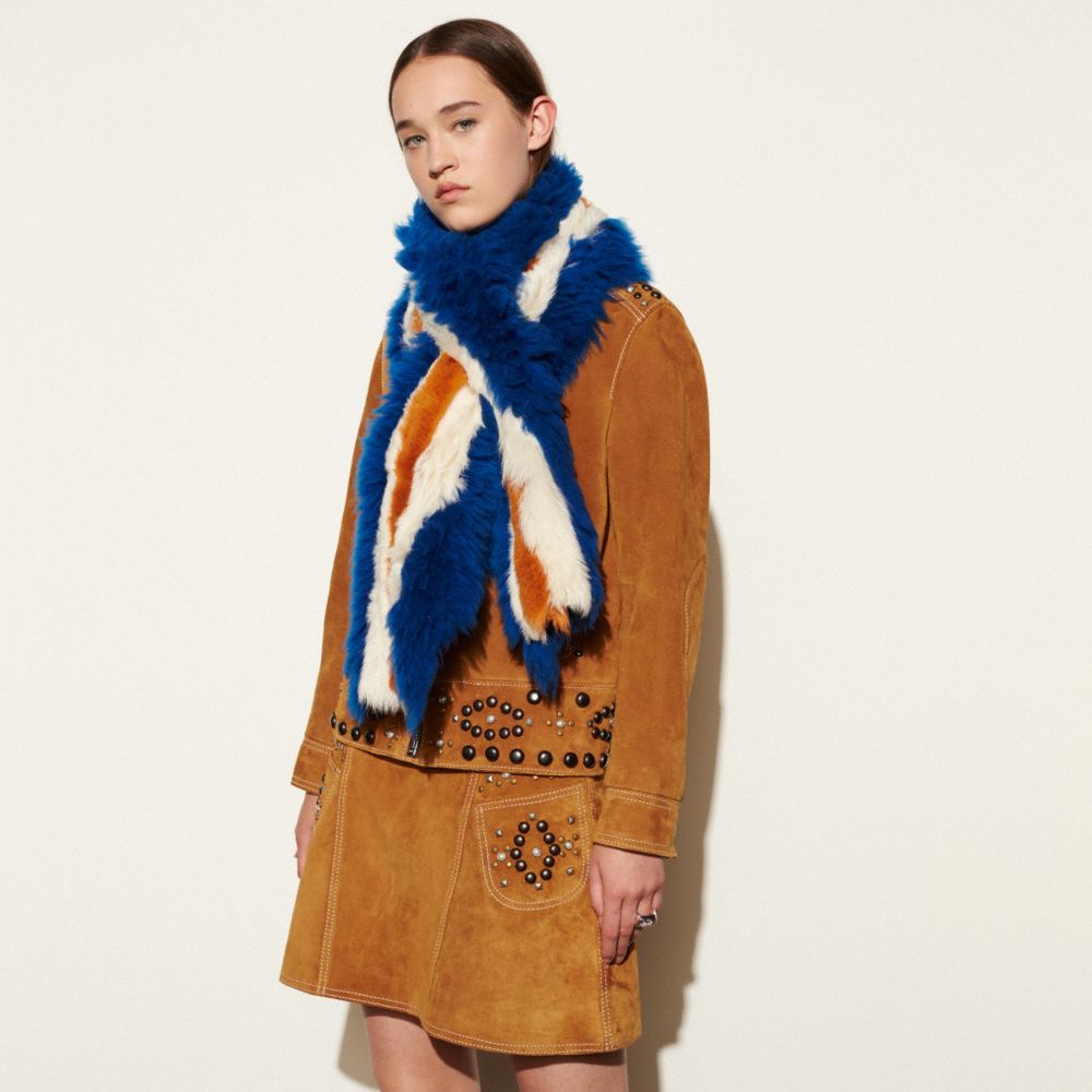 Varsity Stripe Shearling Shawl