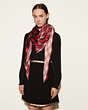 COACH®,PLAID MIX OVERSIZED SQUARE SCARF,wool,Red.,Angle View