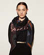 COACH®,PRINTED PATCHWORK SHAWL,Wool Blend,Black,Angle View