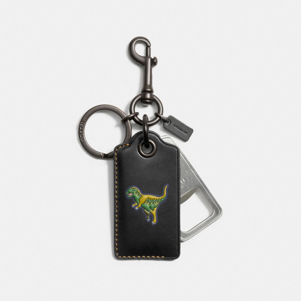 COACH®,REXY BOTTLE OPENER,n/a,Black,Front View