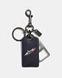COACH®,ROCKET SHIP BOTTLE OPENER,Leather,NAVY,Front View