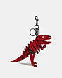 COACH®,MEDIUM REXY BAG CHARM,Leather,DK/Rexy Red,Front View