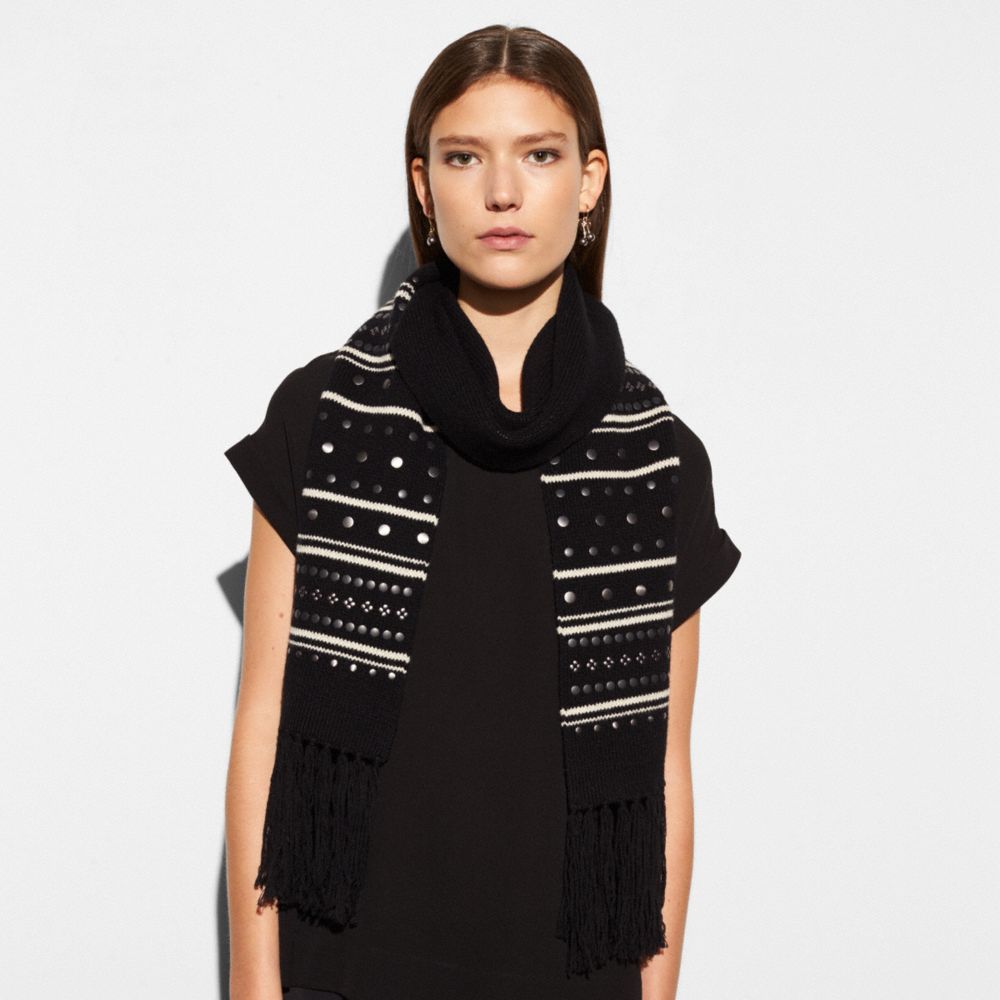 Embellished Fair Isle Scarf