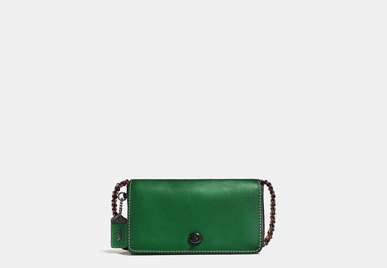 COACH®,DINKY IN COLORBLOCK,Leather,Pewter/Cypress Black,Front View