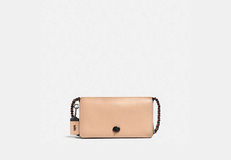 COACH®,DINKY IN COLORBLOCK,Leather,Pewter/Beechwood Chalk,Front View