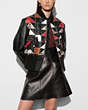COACH®,PATCHWORK SHEARLING MA-1 JACKET,Shearling,Black,Front View