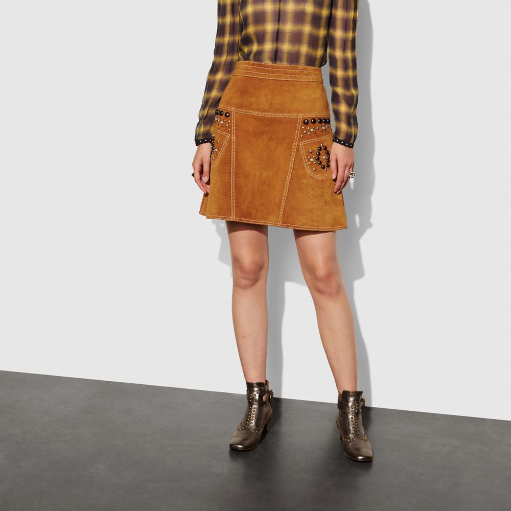 A Line Skirt With Studs