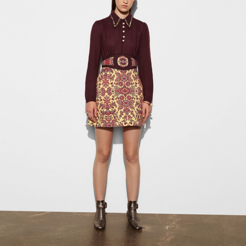 Forest Flower Varsity Dress With Collar