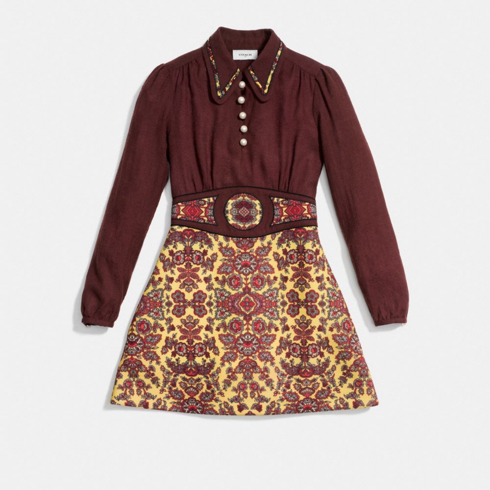 Forest Flower Varsity Dress With Collar