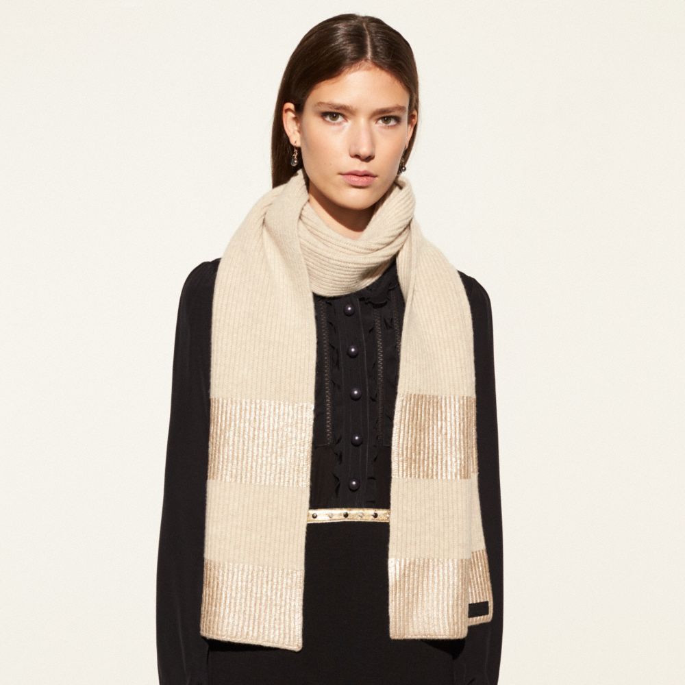 Metallic Foil Knit Scarf