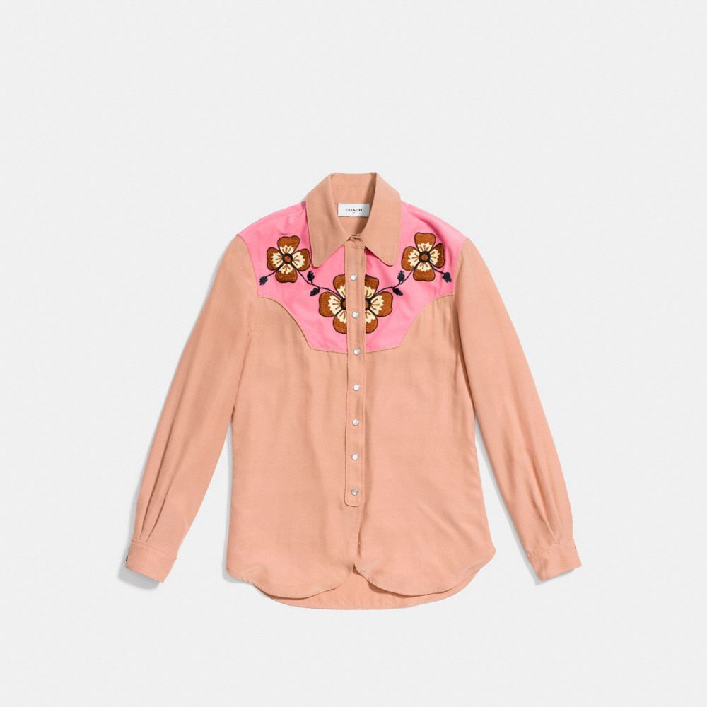 COACH®,WESTERN SHIRT,wool,PINK,Scale View