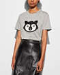 COACH®,EMBELLISHED PATCH RACCOON T-SHIRT,cotton,GREY,Front View