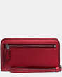 COACH®,PHONE WALLET,Leather,Gunmetal/Cherry,Back View