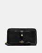 COACH®,PHONE WALLET,Leather,Light Gold/Black,Front View