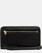 COACH®,PHONE WALLET,Leather,Light Gold/Black,Back View