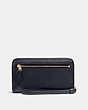 COACH®,PHONE WALLET,Leather,Light Gold/Navy,Back View
