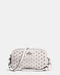 COACH®,CROSSBODY CLUTCH WITH OMBRE RIVETS,Leather,Silver/Chalk,Front View