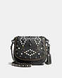 COACH®,SADDLE 17 WITH WESTERN RIVETS,Other Leather,Small,Black Copper/Black,Front View