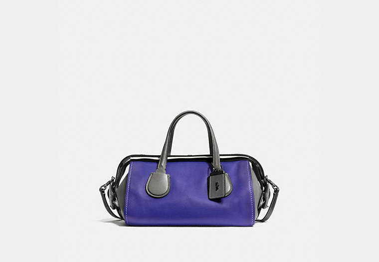 COACH®,BADLANDS SATCHEL IN COLORBLOCK,Leather,Large,BP/Purple Heather Grey,Front View