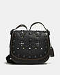 COACH®,SADDLE 23 WITH WESTERN RIVETS,Other Leather,Small,Black Copper/Black,Front View