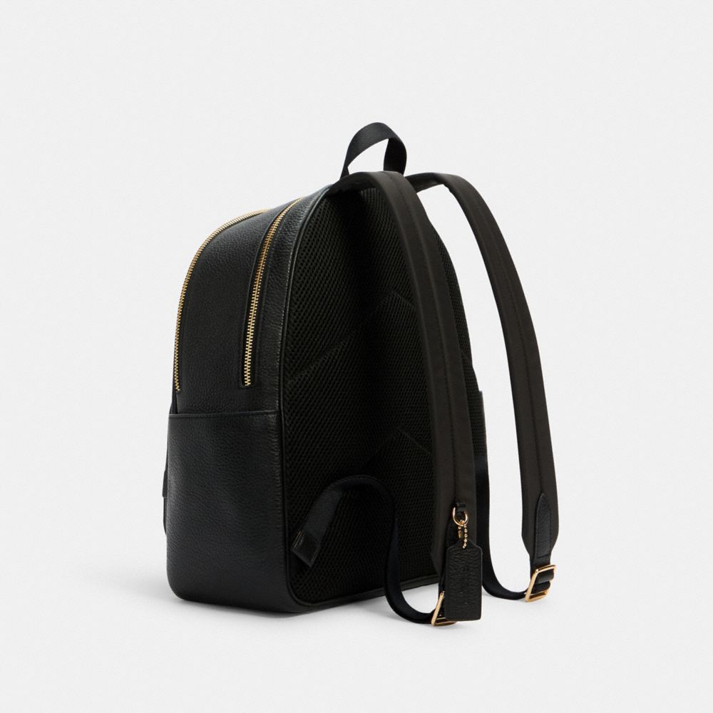 COACH®,COURT BACKPACK,Medium,Gold/Black,Angle View