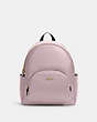 COACH®,COURT BACKPACK,Pebbled Leather,Medium,Gold/Pink,Front View