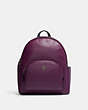 COACH®,COURT BACKPACK,Pebbled Leather,Medium,Black Antique Nickel/Boysenberry,Front View