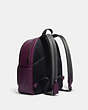 COACH®,COURT BACKPACK,Pebbled Leather,Medium,Black Antique Nickel/Boysenberry,Angle View