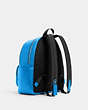 COACH®,COURT BACKPACK,Pebbled Leather,Medium,Silver/Vivid Blue,Angle View