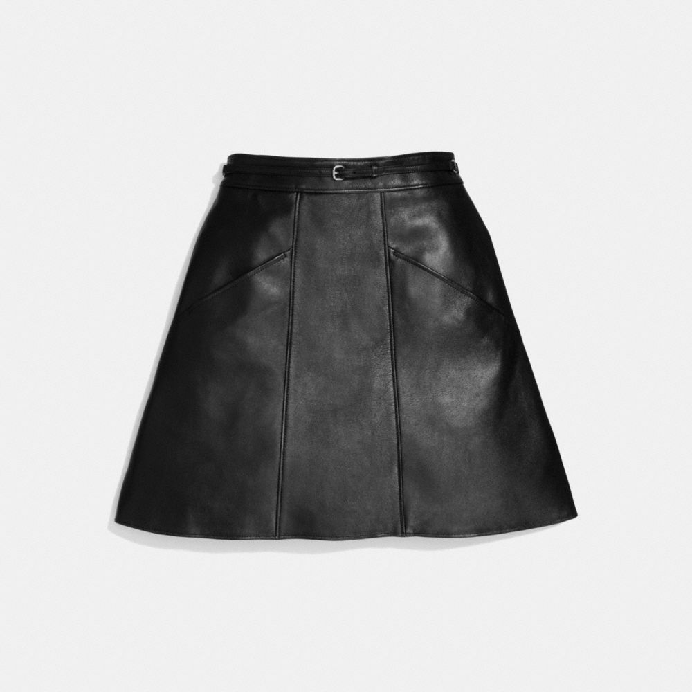 Leather A Line Skirt