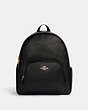 COACH®,LARGE COURT BACKPACK,Pebbled Leather,Medium,Office,Gold/Black,Front View
