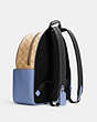 COACH®,COURT BACKPACK IN SIGNATURE CANVAS,pvc,Medium,Office,Silver/Lt Kha/Periwinkle,Angle View