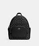 COACH®,COURT BACKPACK IN SIGNATURE CANVAS,pvc,Medium,Office,Silver/Graphite/Black,Front View