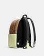 COACH®,COURT BACKPACK IN SIGNATURE CANVAS,pvc,Large,Office,Silver/Khaki/Pale Lime,Angle View