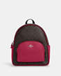 COACH®,COURT BACKPACK IN SIGNATURE CANVAS,pvc,Large,Office,Silver/Brown/Bright Violet,Front View