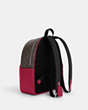 COACH®,COURT BACKPACK IN SIGNATURE CANVAS,pvc,Large,Office,Silver/Brown/Bright Violet,Angle View