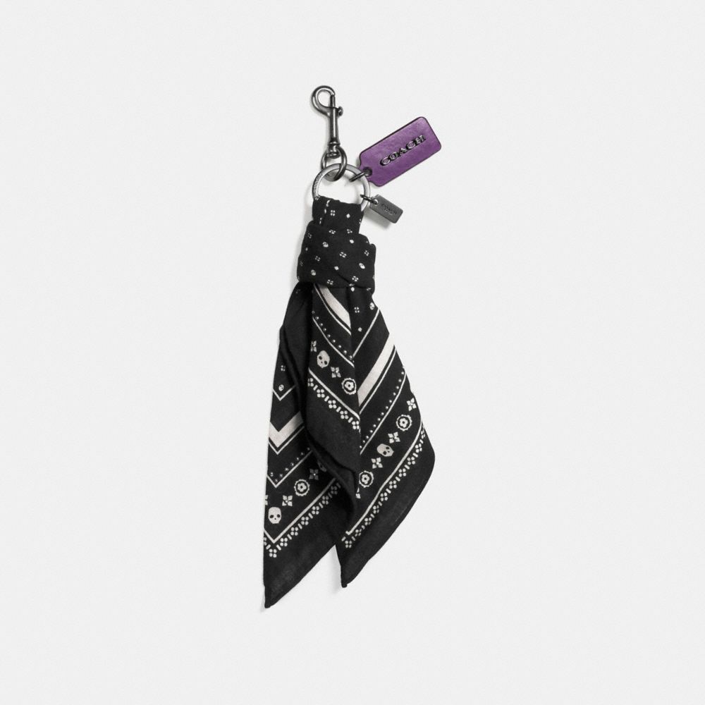 Skull Bandana Print Bag Charm