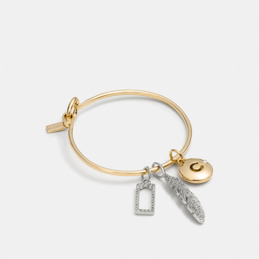 Ensemble De Charmes Pave Feather Hoop Bangle