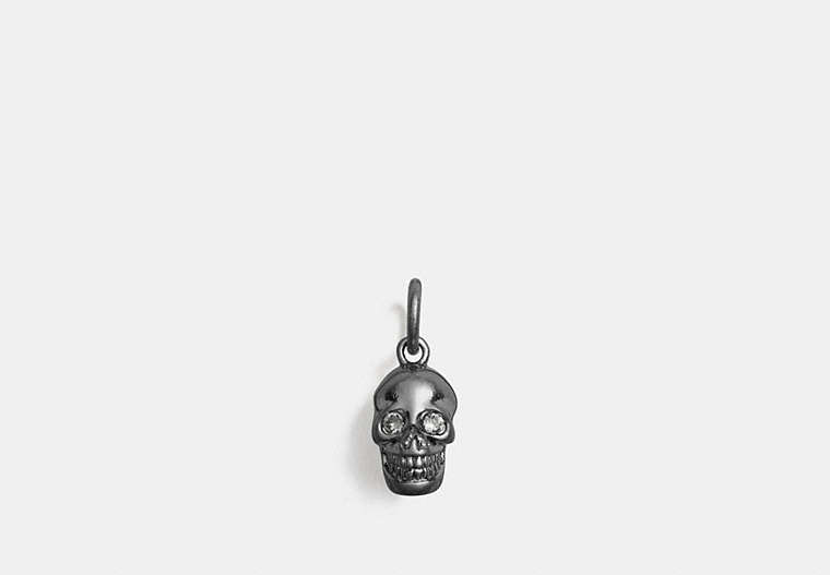 COACH®,SKULL CHARM,Metal,Black,Front View