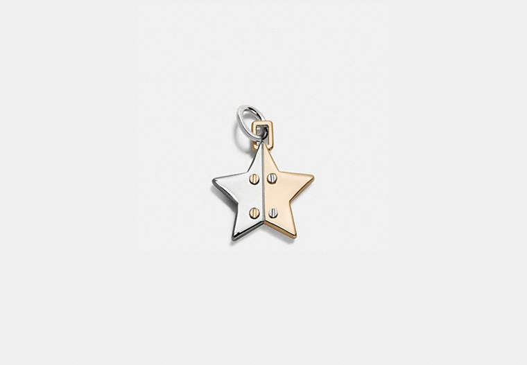 COACH®,TWO TONE HINGED STAR CHARM,Plated Brass,Gold/Silver,Front View