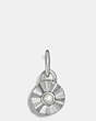 COACH®,DAISY RIVET BIRTHSTONE CHARM,Plated Brass,Silver/PEARL,Front View