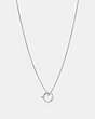 COACH®,CHARM BASE HOOP NECKLACE,Metal,Silver,Front View