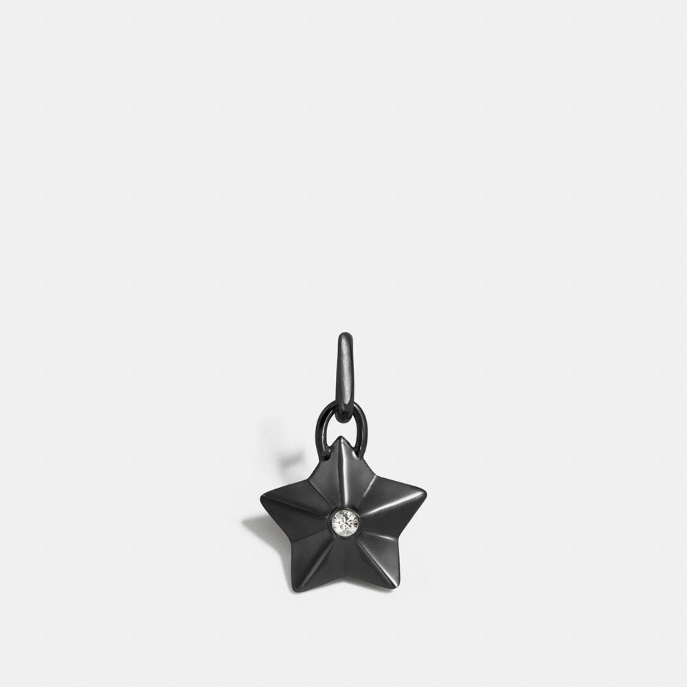 COACH®,FACETED STAR CHARM,Metal,Black,Front View