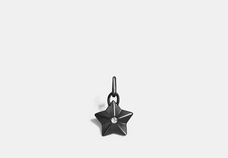 COACH®,FACETED STAR CHARM,Metal,Black,Front View