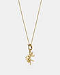 COACH®,STEGGY CHARM NECKLACE,Metal,Gold,Front View
