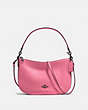 COACH®,CHELSEA CROSSBODY,Leather,Medium,Gunmetal/Bright Pink,Front View