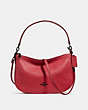 COACH®,CHELSEA CROSSBODY,Leather,Medium,Gunmetal/Washed Red,Front View